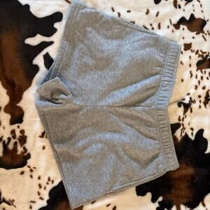 Gray heather sweat shorts with